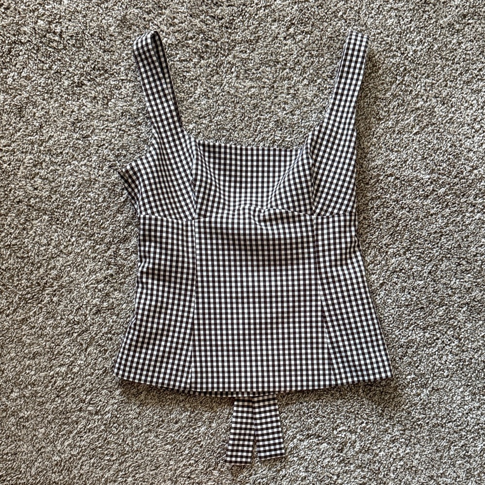 Zara Black and White Gingham Tank Top